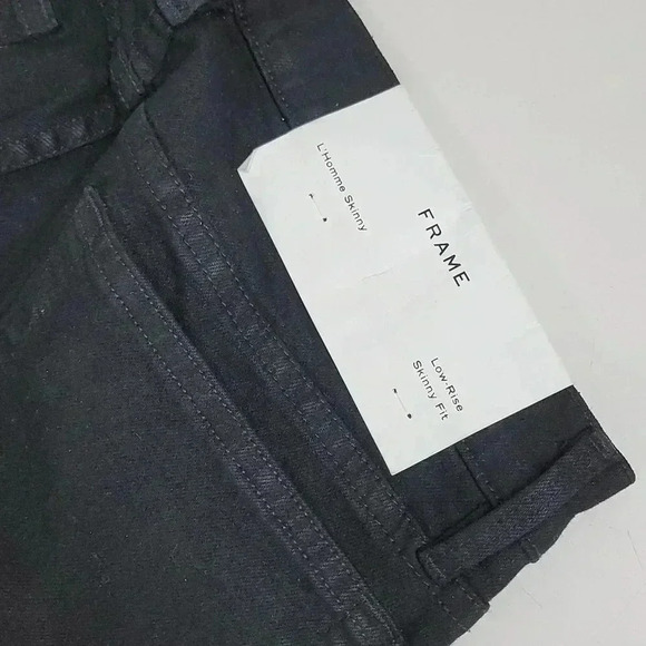 Frame L’Homme Black Low Rise Skinny Jeans In Noir - Picture 14 of 14